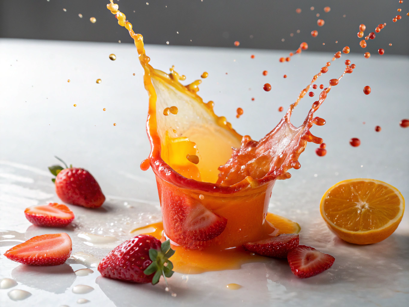 Passionfruit citrus icesicle glistening with frozen tropical fruit pulp