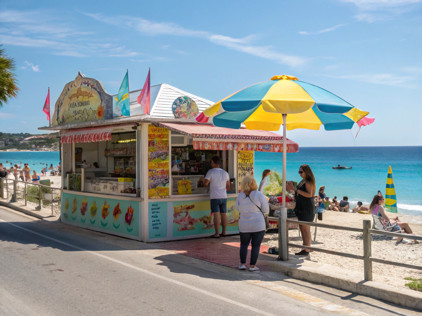 Ice Ice Baby Express kiosk located on Miami South Beach promenade