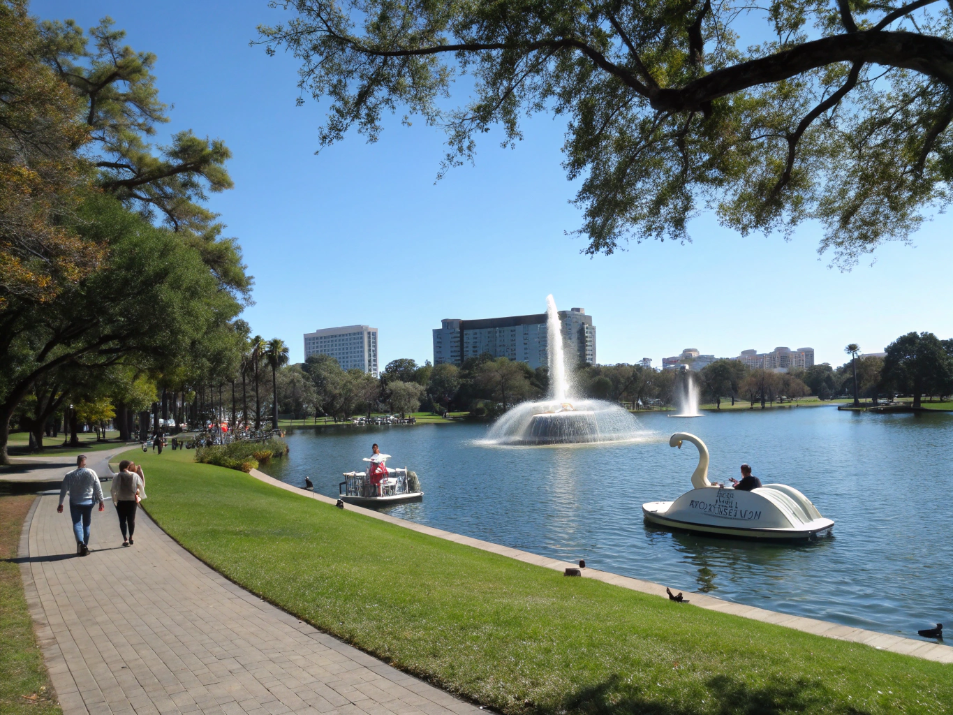 Automated pure fruit pops kiosk along Orlando Lake Eola trail